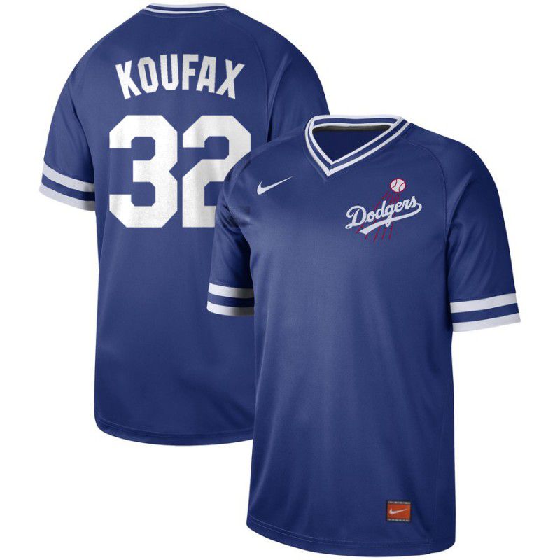 Men Los Angeles Dodgers #32 Koufax Blue Nike Cooperstown Collection Legend V-Neck MLB Jersey->cleveland indians->MLB Jersey